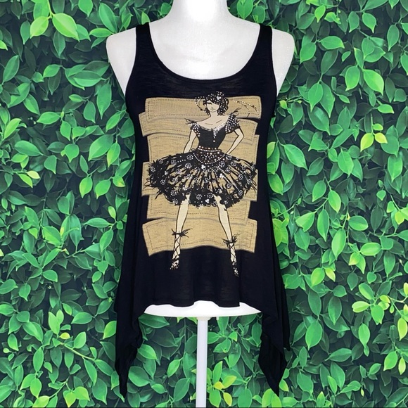 EMBELLISHED VINTAGE FASHION MODEL GRAPHIC TANK W/ OPEN BACK · SIZE S - Picture 6 of 6
